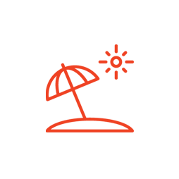 Umbrella and sun image icon