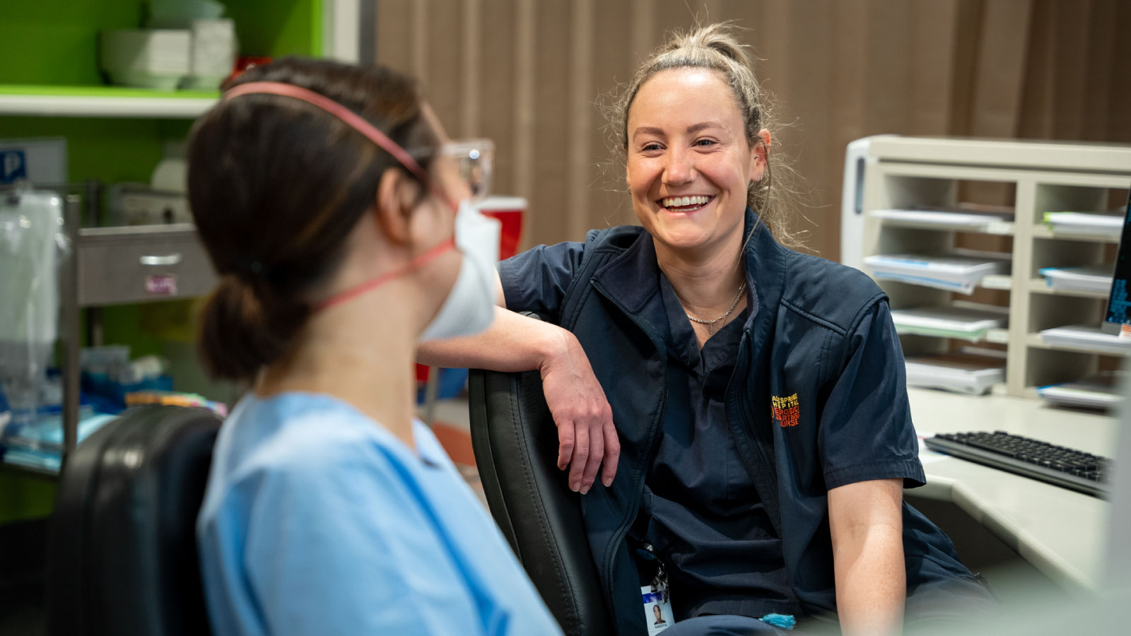 Medical staff behind reception at Alice Springs Hospital