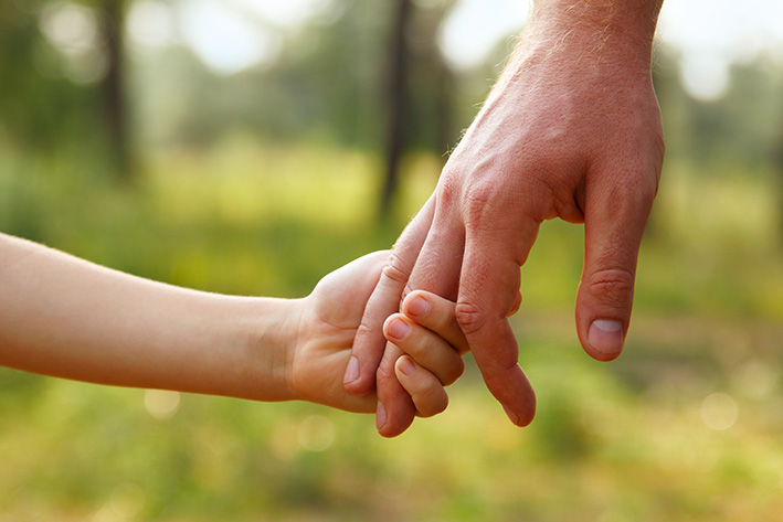 Man and child hand