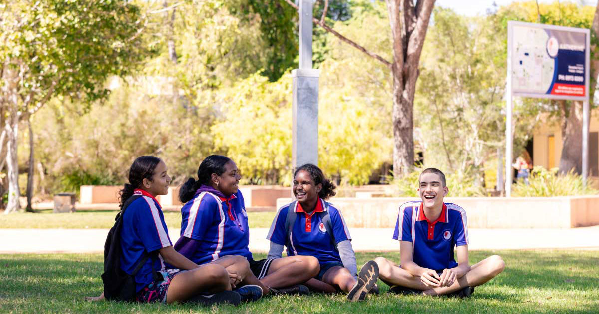 Students sitting together at Katherine Highschool in Katherine NT