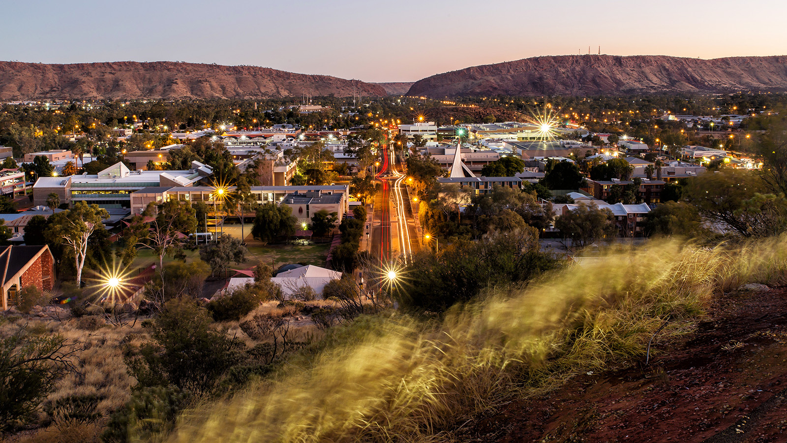 Alice Springs CBD at night