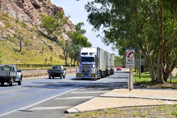 Road Train at Heavitree Gap, NT