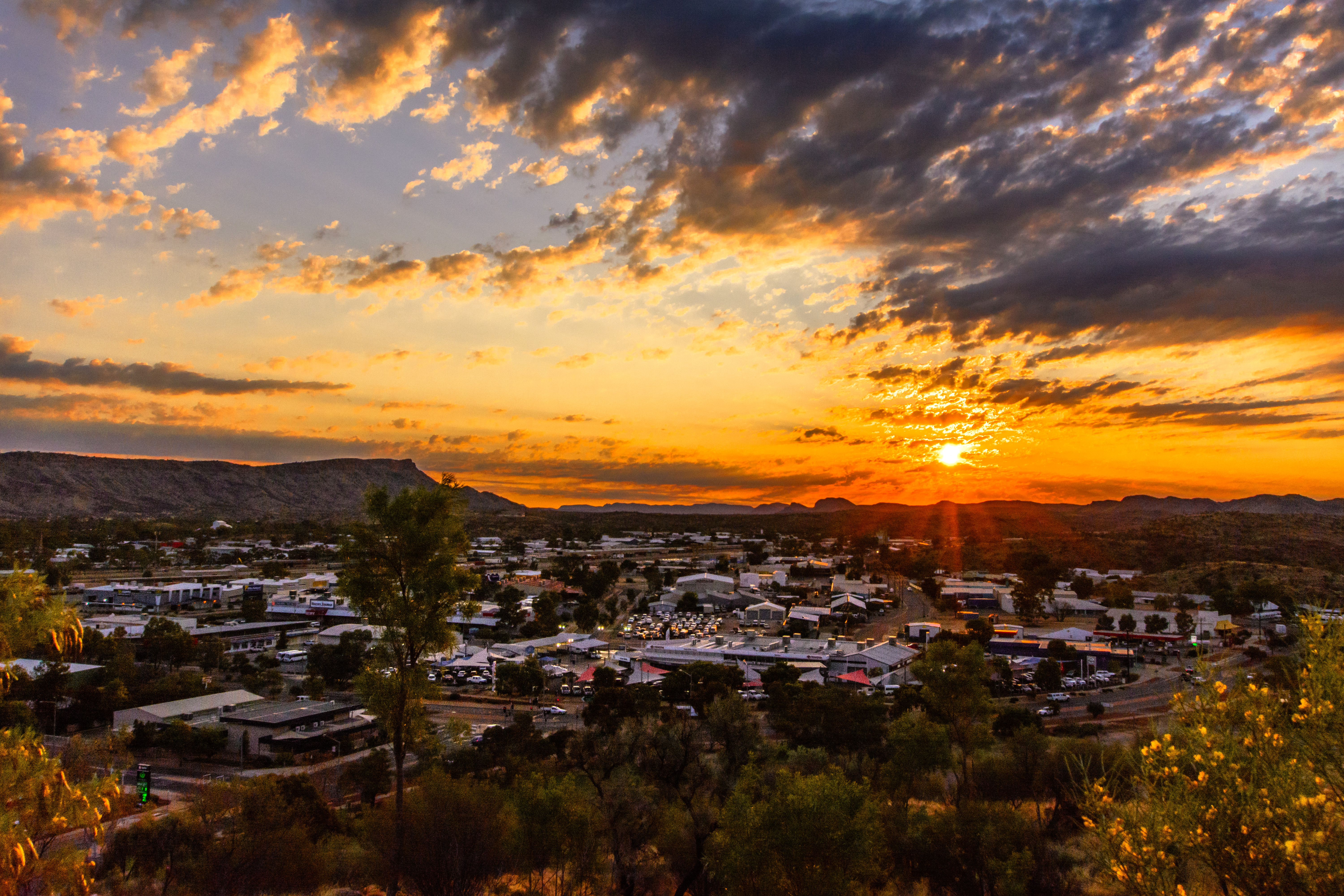 Alice Springs town aerial shot