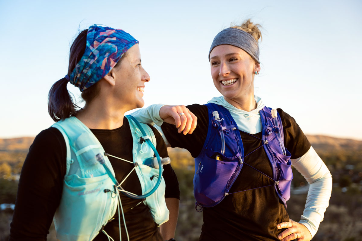 Women hiking in the MacDonell Ranges in Alice Springs Northern Territory