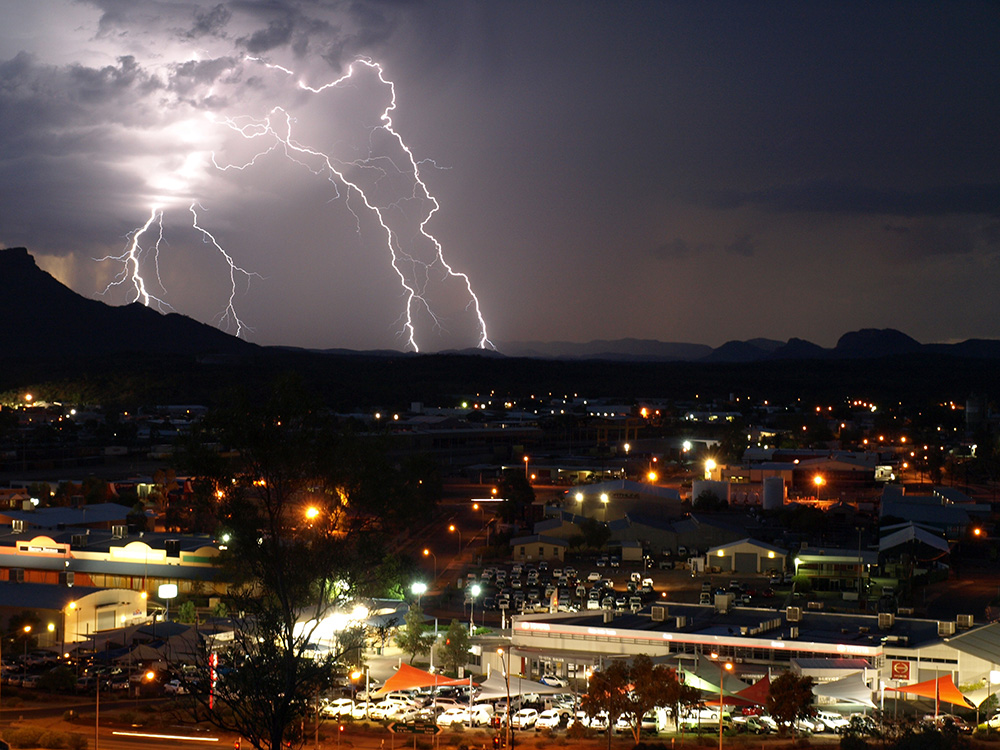 Lightning over Alice Springs