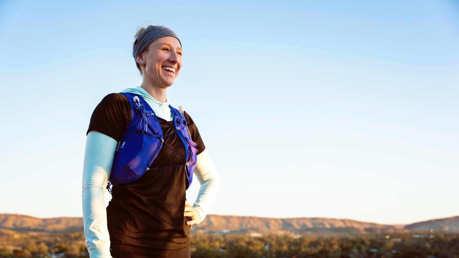 Lauren Jones, trail runner running in Central Australia