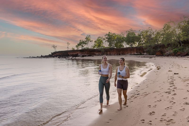 Girls walking at Rainbow Cliff
