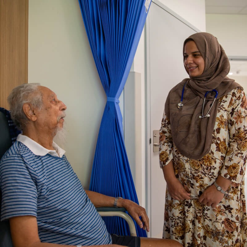 Palmerston Regional Hospital doctor and patient