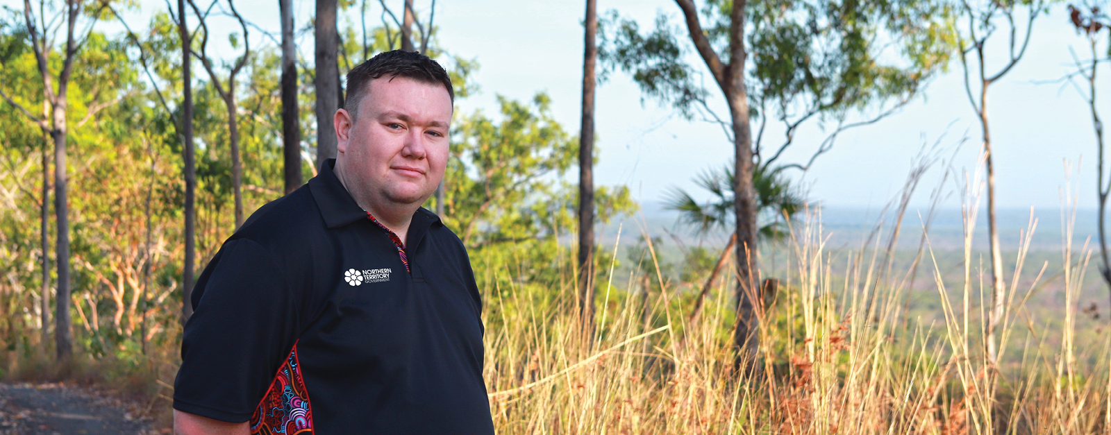 Image NT staff in Wadeye overlooking escarpment