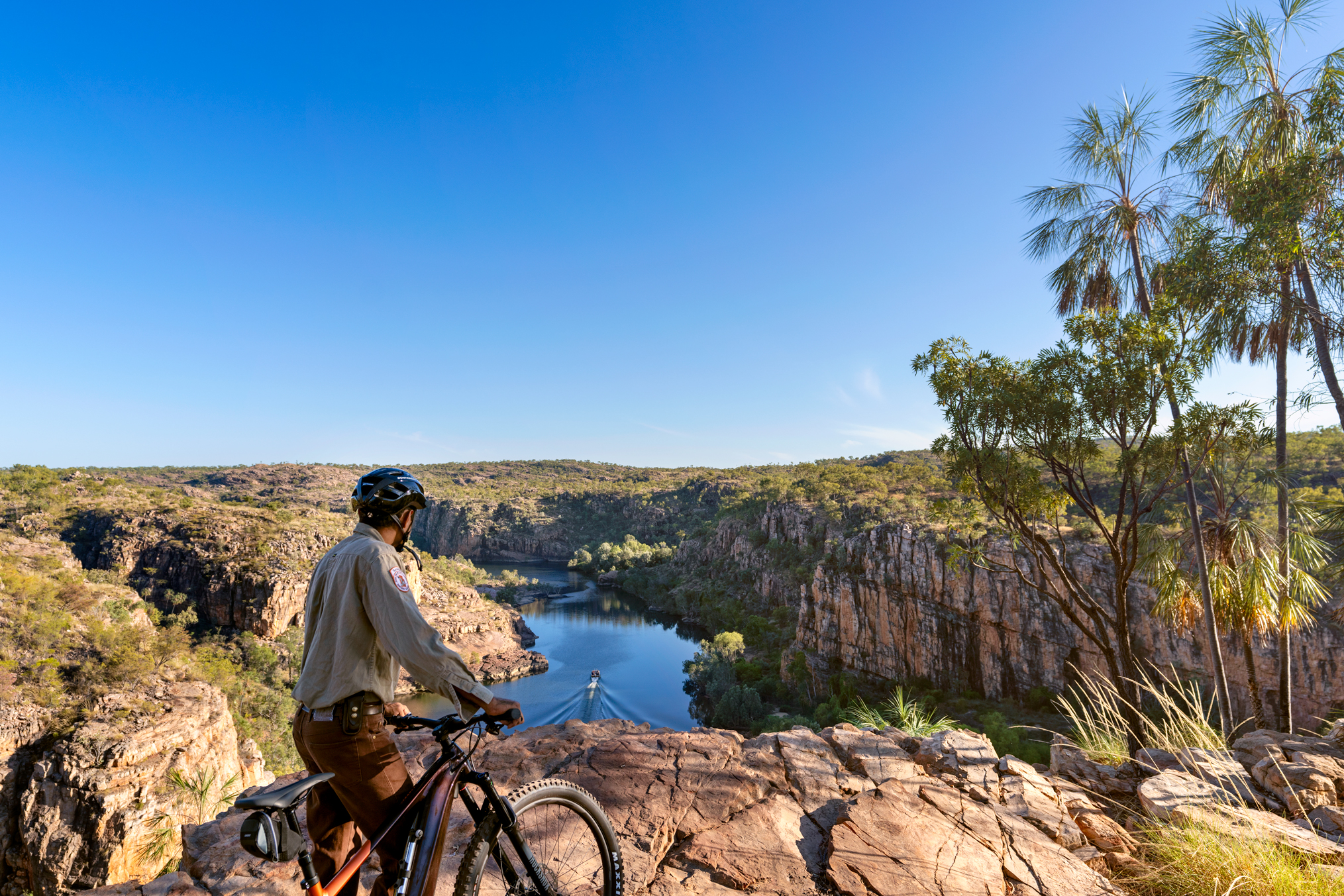 Ranger cycling in Nitmiluk